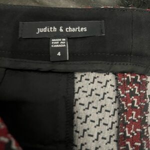 Judith & Charles Burgundy Patterned Dress Pants – Size 4 – Made in Canada